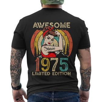 Vintage 1975 Birthday Gift For Women 47 Year Old Birthday Men's Crewneck Short Sleeve Back Print T-shirt - Monsterry AU