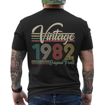 Vintage 1982 Original Parts 40Th Birthday Men's Crewneck Short Sleeve Back Print T-shirt - Monsterry