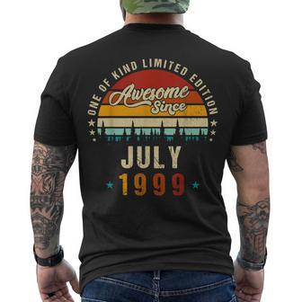 Vintage 23Th Birthday Awesome Since July 1999 Epic Legend Men's T-shirt Back Print - Seseable