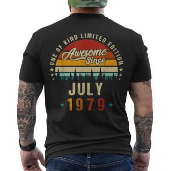 Vintage 43Th Birthday Awesome Since July 1979 Epic Legend Men's T-shirt Back Print - Seseable