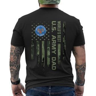 Vintage American Camo Flag Worlds Best Us Army Veteran Dad Men's T-shirt Back Print - Thegiftio UK