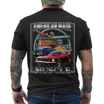 Vintage American Made Muscle Classic Cars And Diner Tshirt Men's Crewneck Short Sleeve Back Print T-shirt - Monsterry DE
