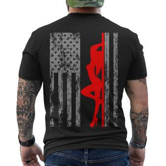 Vintage American Pole Dancer Stripper Usa Flag Tshirt Men's Crewneck Short Sleeve Back Print T-shirt - Monsterry CA