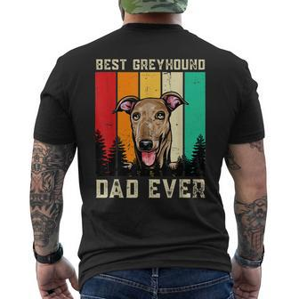 Vintage Best Greyhound Dad Ever Dog Father Paw Dad Men's T-shirt Back Print - Thegiftio UK