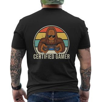 Vintage Certified Gamer Funny Retro Video Game Men's Crewneck Short Sleeve Back Print T-shirt - Monsterry DE