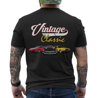 Vintage Classic Oldies Cars Tshirt Men's Crewneck Short Sleeve Back Print T-shirt - Monsterry CA