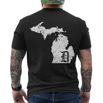 Vintage Detroit Michigan Old English D Men's T-shirt Back Print - Thegiftio UK