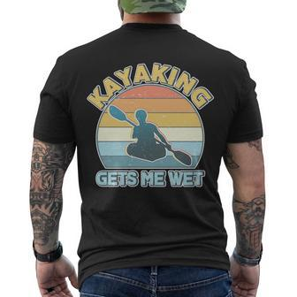 Vintage Funny Kayaking Get Me Wet Men's Crewneck Short Sleeve Back Print T-shirt - Monsterry