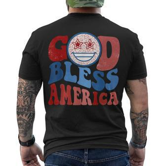 Vintage God Bless America Leopard 4Th Of July Patriotic Day Men's T-shirt Back Print - Seseable
