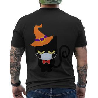 Vintage Halloween Witch Cat With Halloween Quote Men's Crewneck Short Sleeve Back Print T-shirt - Monsterry AU