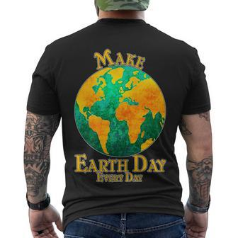 Vintage Make Earth Day Every Day Tshirt Men's Crewneck Short Sleeve Back Print T-shirt - Monsterry