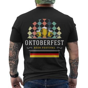 Vintage Oktoberfest Drinking Men's Crewneck Short Sleeve Back Print T-shirt - Monsterry
