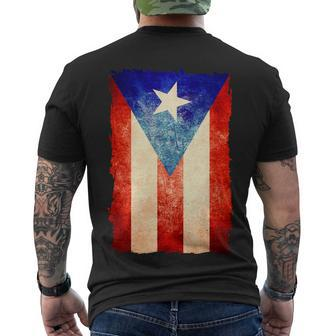 Vintage Puerto Rico Flag V2 Men's Crewneck Short Sleeve Back Print T-shirt - Monsterry UK