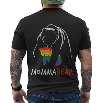 Vintage Rainbow Mama Bear Hug Love Support Parent Pride Lgbt Men's T-shirt Back Print - Thegiftio UK
