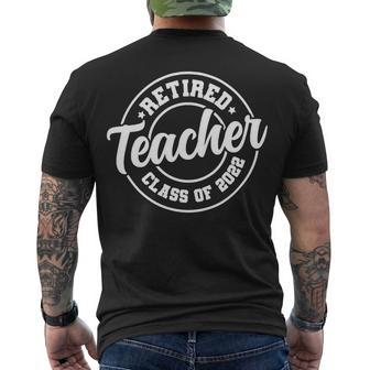 Vintage Retro Retired Teacher Class Of 2022 Retirement Men's T-shirt Back Print - Seseable