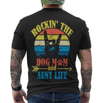 Vintage Rockin The Dog Mom And Aunt Life Men's Crewneck Short Sleeve Back Print T-shirt - Monsterry AU