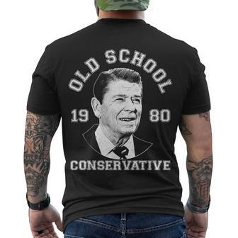 Vintage Ronald Reagan Old School Conservative Tshirt Men's Crewneck Short Sleeve Back Print T-shirt - Monsterry