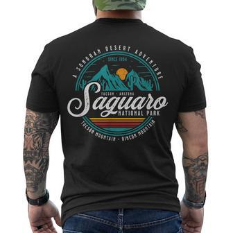 Vintage Saguaro National Park Arizona Souvenir Men's T-shirt Back Print - Seseable