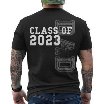 Vintage Senior 2023 Class Grad Proud Dad Class Of 2023 Men's T-shirt Back Print - Thegiftio UK