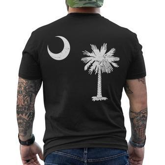 Vintage South Carolina Flag Palmetto Moon Men's Crewneck Short Sleeve Back Print T-shirt - Monsterry CA