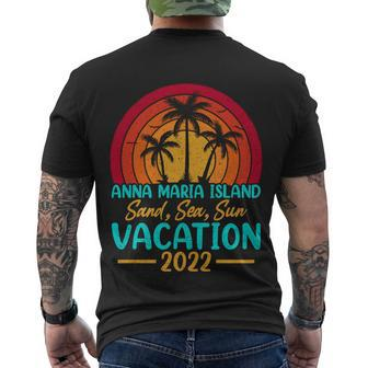 Vintage Sunset Summer Vacation 2022 Anna Maria Island Beach Cool Gift Men's Crewneck Short Sleeve Back Print T-shirt - Monsterry AU