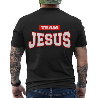 Vintage Team Jesus Funny Christian Tshirt Men's Crewneck Short Sleeve Back Print T-shirt - Monsterry DE