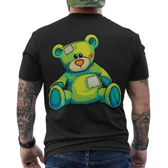 Vintage Torn Colorful Teddy Bear Tshirt Men's Crewneck Short Sleeve Back Print T-shirt - Monsterry DE
