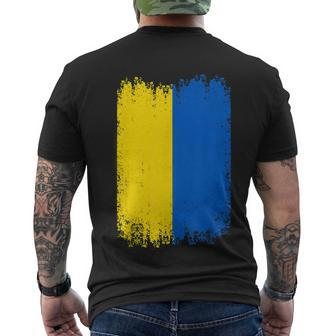 Vintage Ukraine Ukrainian National Flag Patriotic Ukrainians V2 Men's Crewneck Short Sleeve Back Print T-shirt - Monsterry DE