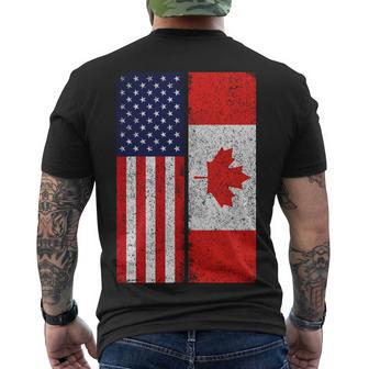 Vintage Usa Canadian Flag Men's Crewneck Short Sleeve Back Print T-shirt - Monsterry