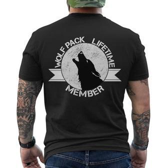 Vintage Wolf Pack Lifetime Member Emblem Men's Crewneck Short Sleeve Back Print T-shirt - Monsterry DE