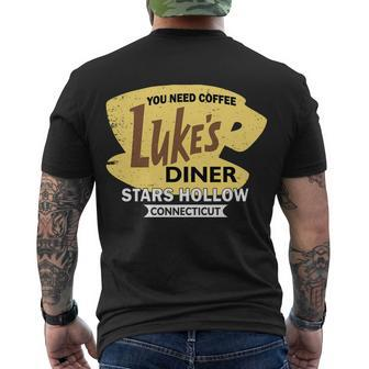 Vintge Lukes Diner Stars Hollow Connecticut Tshirt Men's Crewneck Short Sleeve Back Print T-shirt - Monsterry CA