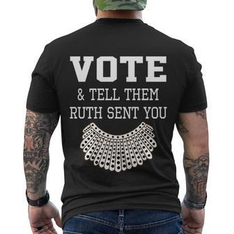 Vote Tell Them Ruth Sent You Dissent Rbg Vote Men's Crewneck Short Sleeve Back Print T-shirt - Monsterry AU