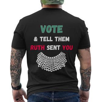 Vote Tell Them Ruth Sent You Dissent Rbg Vote V3 Men's Crewneck Short Sleeve Back Print T-shirt - Monsterry AU