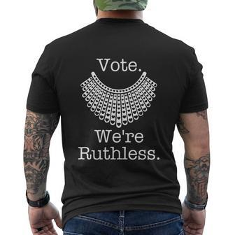Vote Were Ruthless Notorious Rbg Ruth Bader Ginsburg Men's Crewneck Short Sleeve Back Print T-shirt - Monsterry UK