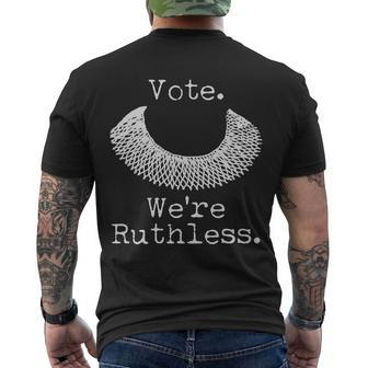 Vote Were Ruthless Rbg Ruth Bader Ginsburg Men's Crewneck Short Sleeve Back Print T-shirt - Monsterry AU