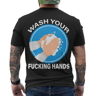 Wash Your Fucking Hands Tshirt Men's Crewneck Short Sleeve Back Print T-shirt - Monsterry AU