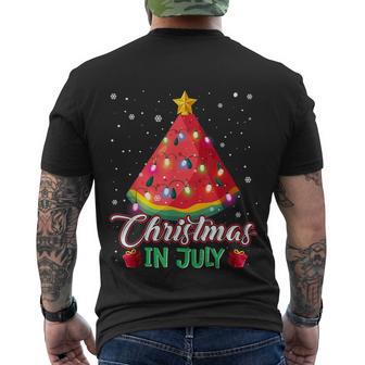 Watermelon Christmas Tree Christmas In July Summer Vacation Men's Crewneck Short Sleeve Back Print T-shirt - Monsterry AU