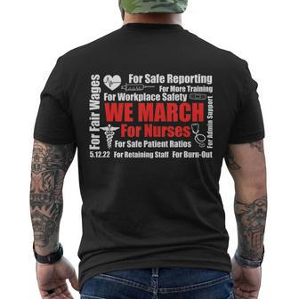 We March For Nurses Million Nurse March Women Power Nurse Tshirt Men's Crewneck Short Sleeve Back Print T-shirt - Monsterry
