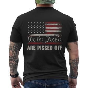 We The People Are Pissed Off Vintage Us America Flag Men's Crewneck Short Sleeve Back Print T-shirt - Monsterry