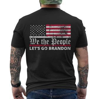 We The People Lets Go Brandon Patriotic Men's Crewneck Short Sleeve Back Print T-shirt - Monsterry CA