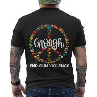 Wear Orange Peace Sign Enough End Gun Violence Tshirt Men's Crewneck Short Sleeve Back Print T-shirt - Monsterry DE