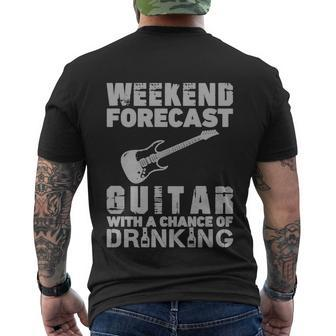 Weekend Forcast Guitar With A Chance Of Drinking Men's Crewneck Short Sleeve Back Print T-shirt - Monsterry CA
