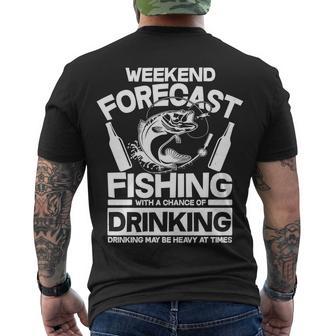 Weekend Forecast Fishing And Drinking Men's Crewneck Short Sleeve Back Print T-shirt - Monsterry DE