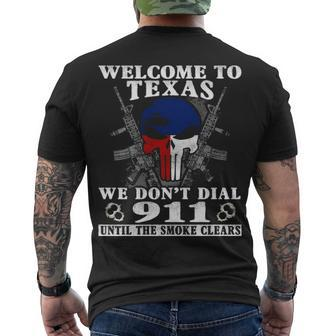 Welcome To Texas Men's Crewneck Short Sleeve Back Print T-shirt - Seseable
