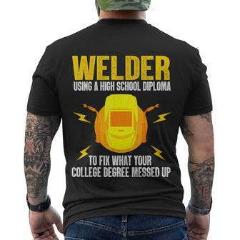Welder Art For Steel Welding MigTig Welder Men's T-shirt Back Print - Thegiftio UK
