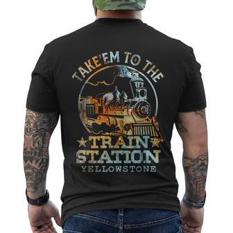 Western Coountry Take Em To The Train Station Men's Crewneck Short Sleeve Back Print T-shirt - Monsterry