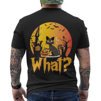 What Cat Pumpkin Halloween Quote Men's Crewneck Short Sleeve Back Print T-shirt - Monsterry AU