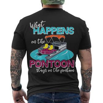 What Happens On The Pontoon Stays On The Pontoon Men's Crewneck Short Sleeve Back Print T-shirt - Monsterry UK