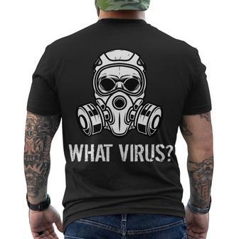 What Virus Funny Gas Mask Men's Crewneck Short Sleeve Back Print T-shirt - Monsterry AU