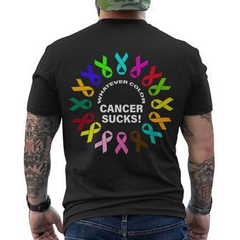 Whatever Color Cancer Sucks Tshirt Men's Crewneck Short Sleeve Back Print T-shirt - Monsterry DE